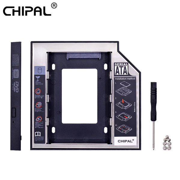 CHIPAL 2nd HDD Caddy 12.7mm 9.5mm SATA 3.0 2.5&#39;&#39; HD Hard Disk Drive Enclosure SSD Case Box For Laptop CD-ROM DVD-ROM Optical Bay