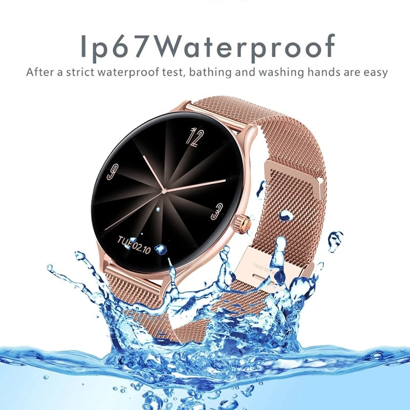LIGE Women Smart Watch Woman Fashion Watch Heart Rate Sleep Monitoring For Android IOS 2022 New Waterproof Ladies Smartwatch+Box
