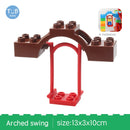 Blocks Amusement Park Accessory Slide Ladder Swing Seesaw Carousel Big Large-particle City Building Children&