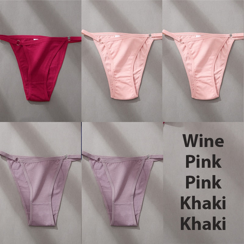 5PCS/Set Sexy Underwear Cotton Panties Women Lingerie Female Underpants Hoop Design Waistband Briefs Intimate Bikini Panty Woman