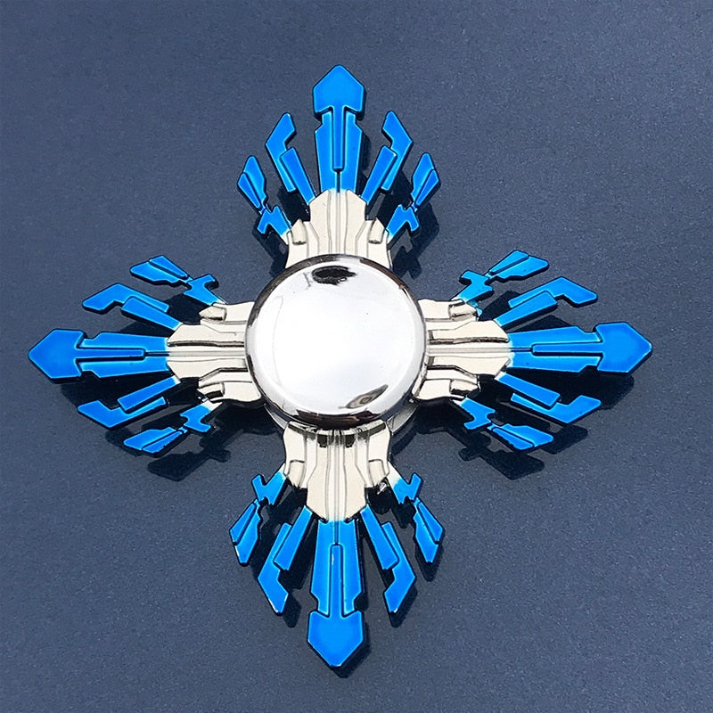 Anime Game Weapon Fidget Spinner Colorful Metal Zinc Alloy Ninja Shuriken Darts Hand Spinner Smooth Electroplate Fidget Gryo Toy