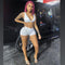 2PCS/Set Sexy Women Sleeveless Strap Bra Bustiers Tank Vest Crop Tops High Waist Shorts Pants Trousers Tracksuit Summer 2021