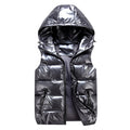 Women Winter Vests Hooded 2022 New Short Bright Color Vest Cotton Padded Jacket Sleeveless Female Winter Waistcoat Vest