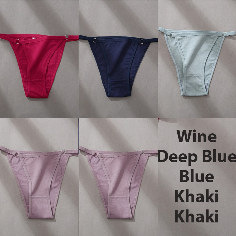 5PCS/Set Sexy Underwear Cotton Panties Women Lingerie Female Underpants Hoop Design Waistband Briefs Intimate Bikini Panty Woman