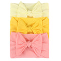 3/4/5/6Pcs/set Cute Bowknot Baby Headband Turban Solid Color Newborn Baby Girls Elastic Hair Bands Soft Nylon Hair Accessories