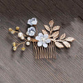 MOLANS Luxury Hairpin For Women Hair Combs Headdress Prom Bridal Wedding Crown Elegant Hair Accessories Gold Leaves Headwear 1PC