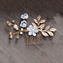 MOLANS Luxury Hairpin For Women Hair Combs Headdress Prom Bridal Wedding Crown Elegant Hair Accessories Gold Leaves Headwear 1PC