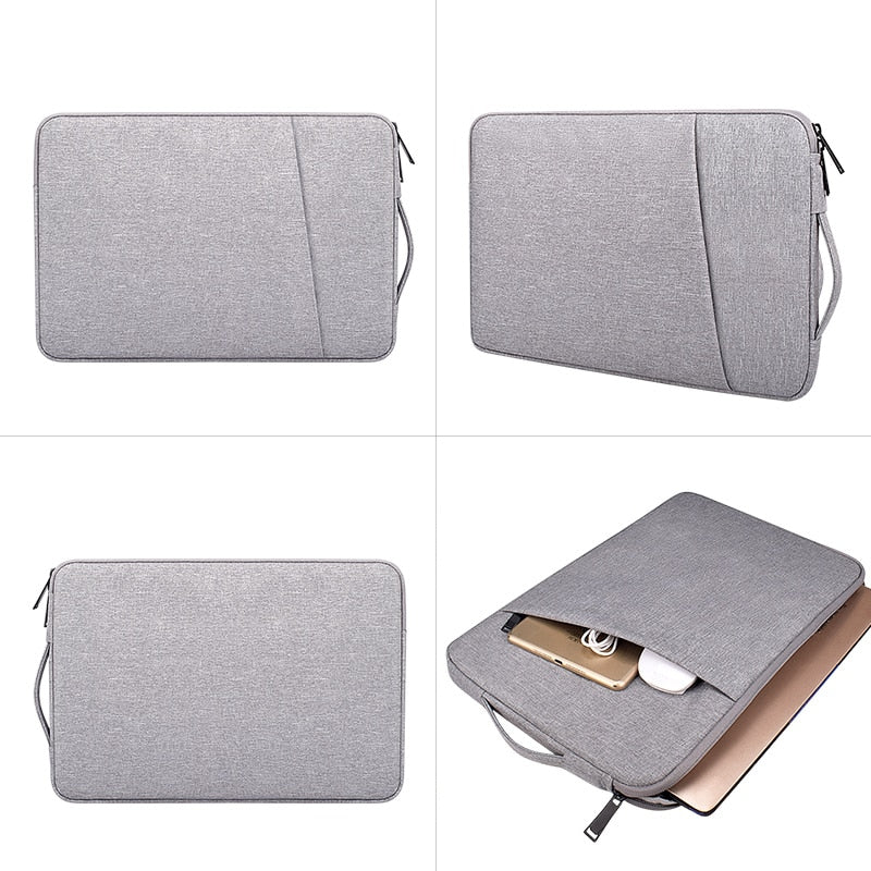 Side Carry Laptop Bag with Front Bag for iPad 13/14/15 inch Notebook Case for Macbook Computer Handbag Laptop Sleeve Briefcase