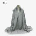 180X95CM Women Classic Muslim Crinkle Hijab Scarf Soft Cotton Head Scarves Turban Shawls Wraps Islamic Headband Femme Musulman
