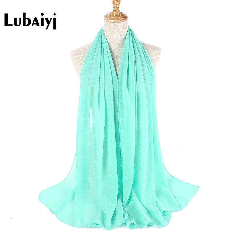 Muslim 2021 New Chiffon Hijab Scarf Women Solid Color Soft Long Shawls and Wraps Islamic Head Scarves Fashion turbante mujer