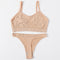 Sexy Women Bra Set Seamless Bra and Pantys Set Sexy Lingerie Set Rib Crop Top Female Brassiere Low Wasit Thong Fitness Underwear