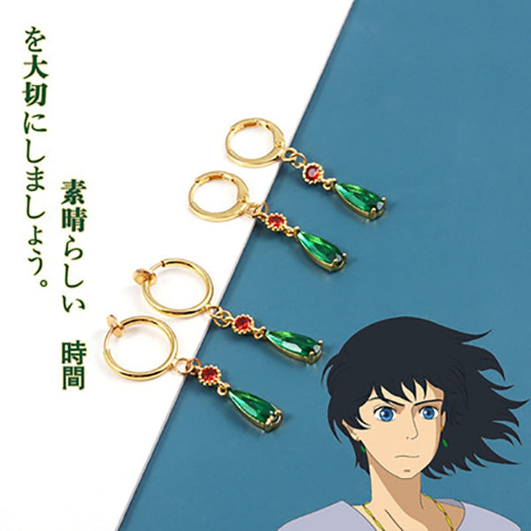 2021 New Miyazaki Hayao Anime Howl&#39;s Moving Castle Studs Howl Costume Earrings For Women Girls Cosplay Jewelry Accessories Gift