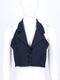 Womens Stripe Vests Elegant OL Waistcoat Suit Vest Halter Neck V-Neck Office Ladies Crop Tops Business Formal Work Wear Mujer