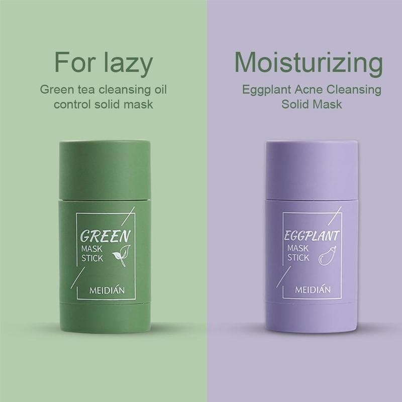 Green Tea Mask Solid Face Mask Stick Oil Control Moisturizing Cleansing Mask Acne Treatment Remove Pores Blackhead Mask