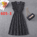 Summer New 2021 Women&#39;s Elegant Sundress Slim Sleeveless Woman Sundress Ruffles Knee Length Clothes Red Beach Party Dresses For
