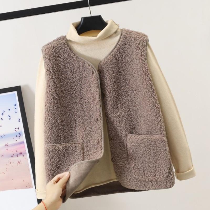 Vests 2021 Spring Autumn Vest Women Waistcoat Winter Thermal Warm Thick Fleece Vests Women Sleeveless Jacket Ladies Waistcoat