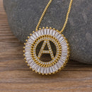 Hot Sale A-Z Initials 3 Colors Chooses Micro Pave CZ Letter Pendant Necklaces For Women Charm Chain Family Jewelry Gift