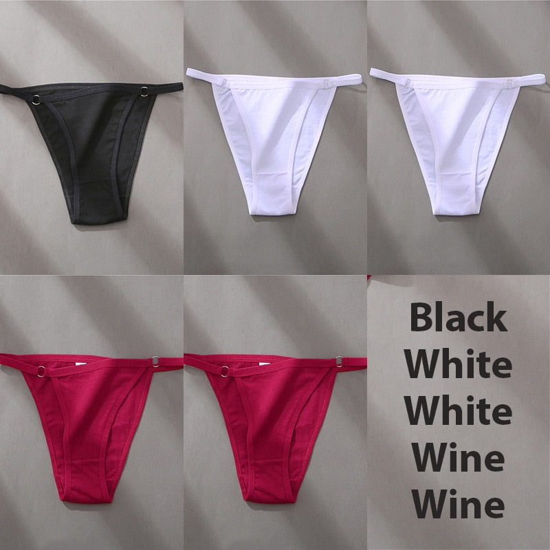 5PCS/Set Sexy Underwear Cotton Panties Women Lingerie Female Underpants Hoop Design Waistband Briefs Intimate Bikini Panty Woman