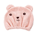 Children Cute Bear Bathing Drying Towel Head Wrap Soft Cotton Microfiber Quickly Dry Hair Elastic Hat Hair Turban For Girl