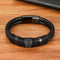 XQNI Woven Leather Rope Wrap Special Style Classic Stainless Steel Men&