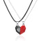 2Pcs/Lot Magnetic Couple Necklace Friendship Heart Pendant Distance Faceted Charm Necklace Women Valentine&