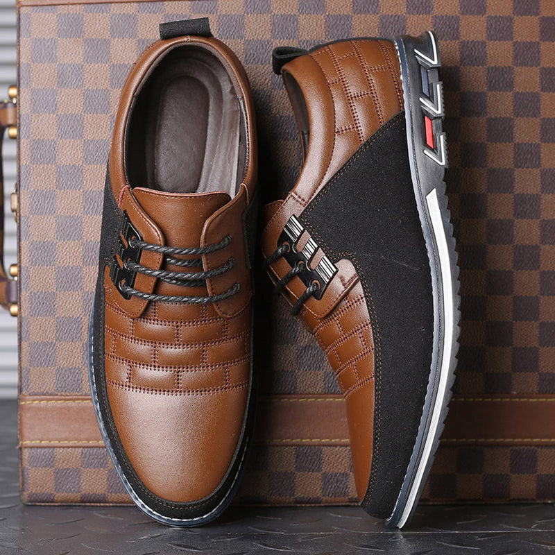 Big Size Brand Men Casual Shoes Fashion Classic Casual Men Leather Shoes Black Hot Sale Breathable Business Men Shoes Casual