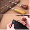 LMDZ Wooden Handle Awls DIY Leather Tent Sewing Awl Shoes Repair Tool Hand Stitcher Leather craft Awl Punch Hole Leather Tools