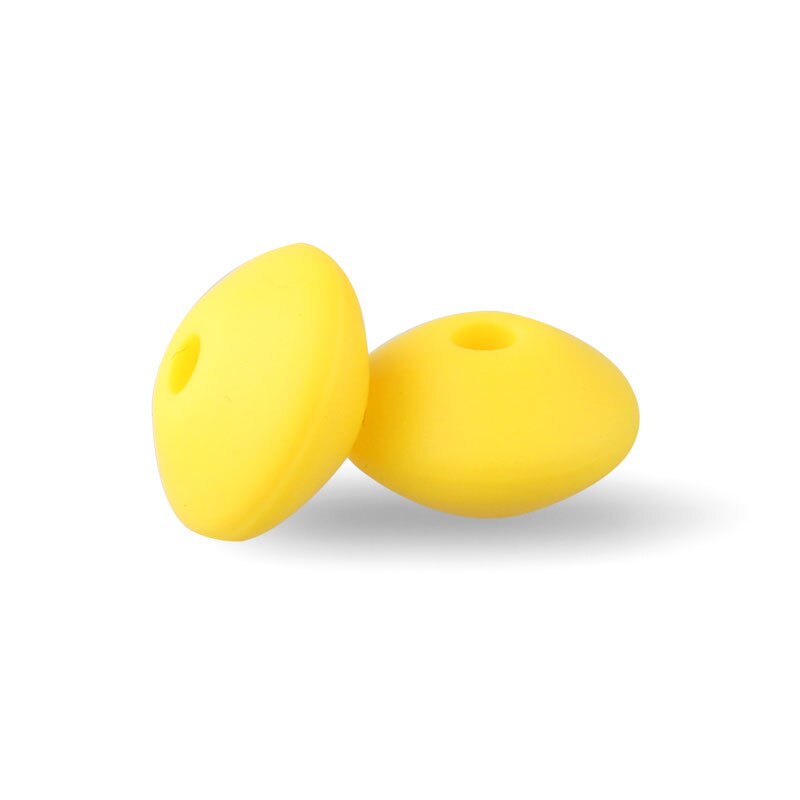 30pcs Silicone Lentil Beads BPA Free Food Grade Rodent DIY Charms Newborn Nursing Accessory Teething Necklace 12mm Abacus Bead