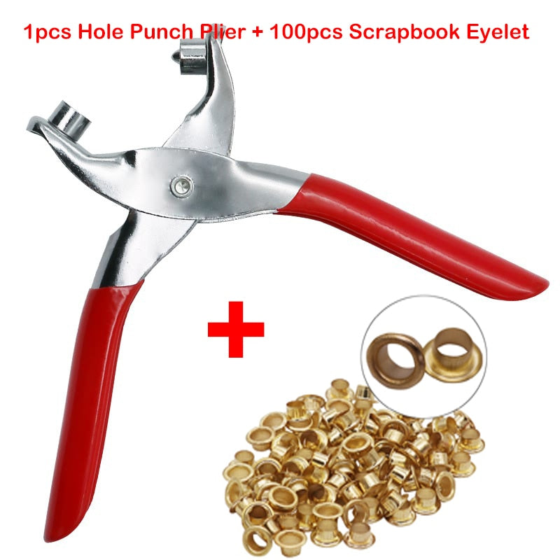 Eyelet Hole Puncher Leather Belt Hole Punch Plier Revolve Sewing Machine Bag Setter Tool Watchband Strap Household leathercraft