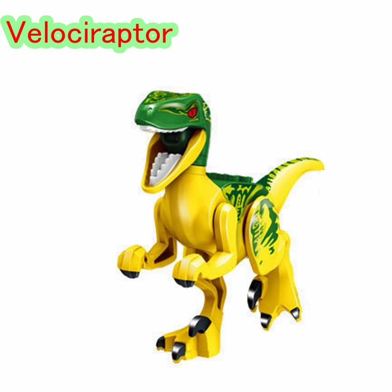 Locking Blocks Jurassic Dinosaurs Tyrannosaurus Rex Wyvern Velociraptor Stegosaurus Building Blocks Toys For Children Dinosaur