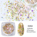 Crystal Fire Opal Flakes Nail Sequins Purple Holographic Glitter DIY Chrome Powder for Spring Nails Manicure Paillettes GL1857