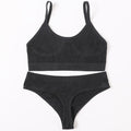 Seamless Women Bra Briefs Set Push Up Bra Crop Top High Waist Panties Sexy Lingerie Set Low Back Bralette Fitness Underwear Set