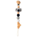 1pc Crochet Bunny Baby Pacifier Clip Chain BPA Free Wooden Beads Appease Soother Chain Clips Newborn Dummy Holder Nipple Clip