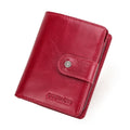CONTACT&#39;S Genuine Leather RFID Vintage Wallet Men With Coin Pocket Short Wallets Small Zipper Walet With Card Holders Man Purse