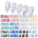 12 Designs Nail Stickers Set Mixed Floral Geometric Nail Art Water Transfer Decals Sliders Flower Leaves Manicures Decoration