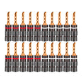 20pcs/10pairs Nakamichi BANANA PLUGS 24K Gold-plated 4MM Banana Connector with Screw Lock For Audio Jack Speaker Plugs Black&amp;Red