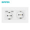 SRAN eu 2gang Power socket,16A electrical plug grounded Hide LED indicator,double Socket with USB, 146*86mm pc panel wall socket