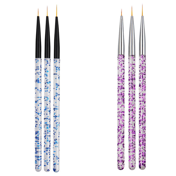 3PCS/Set Professional Liner Painting Pen Nail Art Brush Nail Art UV Gel Brush Pen Art Salon Home Use Gel Nail Brush Durable New