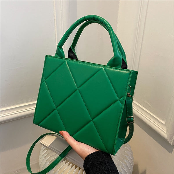 2022 New Spring Women Shoulder Bag Trendy Plaid Pu Leather Crossbody Bags Fashion Ladies Handbags Brand Designer Top Handle Bag