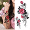 Death Skull Flower Temporary Tattoo For Women Girls Snake Bird Peony Tattoo Sticker Black Fake Blossom Sexy Tatoo Transfer Adult