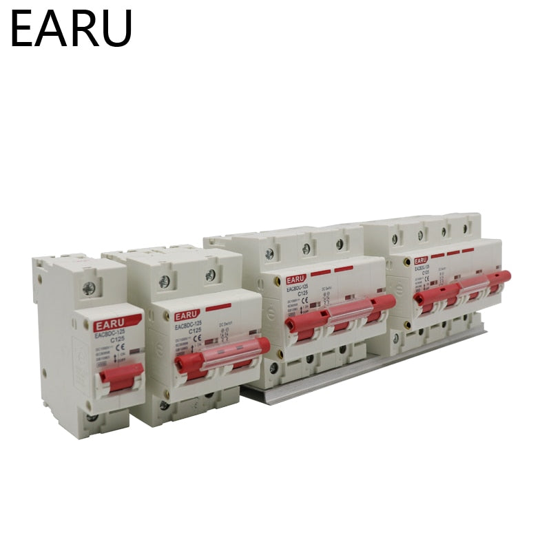 DC 1000V 1P 2P 3P 4P Solar Mini Circuit Breaker Overload Protection Switch6A~63A/80A 100A 125A MCB for Photovoltaic PV System