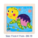 11X11CM Kids Wooden Puzzle Toy Vehicle Animal Jigsaw Cartoon Animal Traffic Tangram Toys Educational Toys Puzzles for Kids Gifts