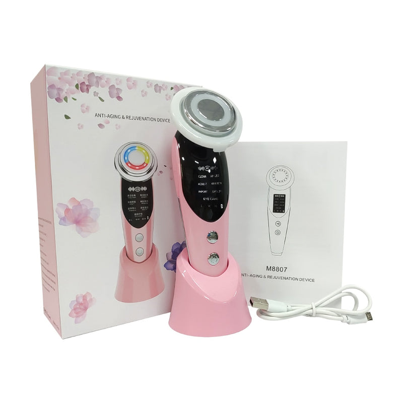 7 in 1 Face Lift Devices EMS RF Microcurrent Skin Rejuvenation Facial Massager Light Therapy Anti Aging Wrinkle Beauty Apparatus