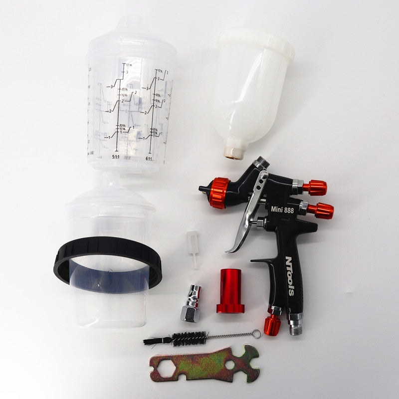 Spray Gun With 400CC Mix Cup Air Spray Gun With Paint Mixing Cup And Adapter Mini Spray Gun Paint Spray Gun 1.2mm Nozzle