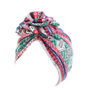 Pastoral Floral Print Turban Women National Wind Muslim Hat Bandana Chemotherapy Hat Sleep Caps Beanies Headwrap Fashion Casual
