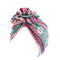 Pastoral Floral Print Turban Women National Wind Muslim Hat Bandana Chemotherapy Hat Sleep Caps Beanies Headwrap Fashion Casual
