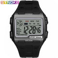 SYNOKE Men&#39;s Square Digital Watch Luminous Multifunctional Big Dial Sports Waterproof Man Watch LED Display Digital Wristwatch