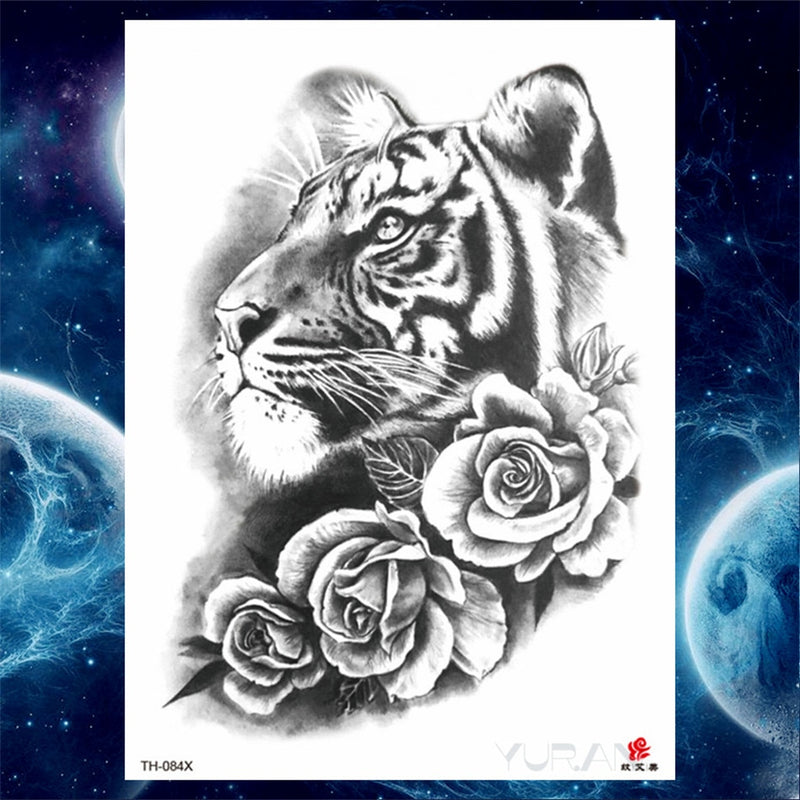 Girls Bracelet Chains Rose Tattoo Stickers Butterfly Body Arm Totem Tattoos Temporary Women Wrist Sexy Black Fake Tatoos