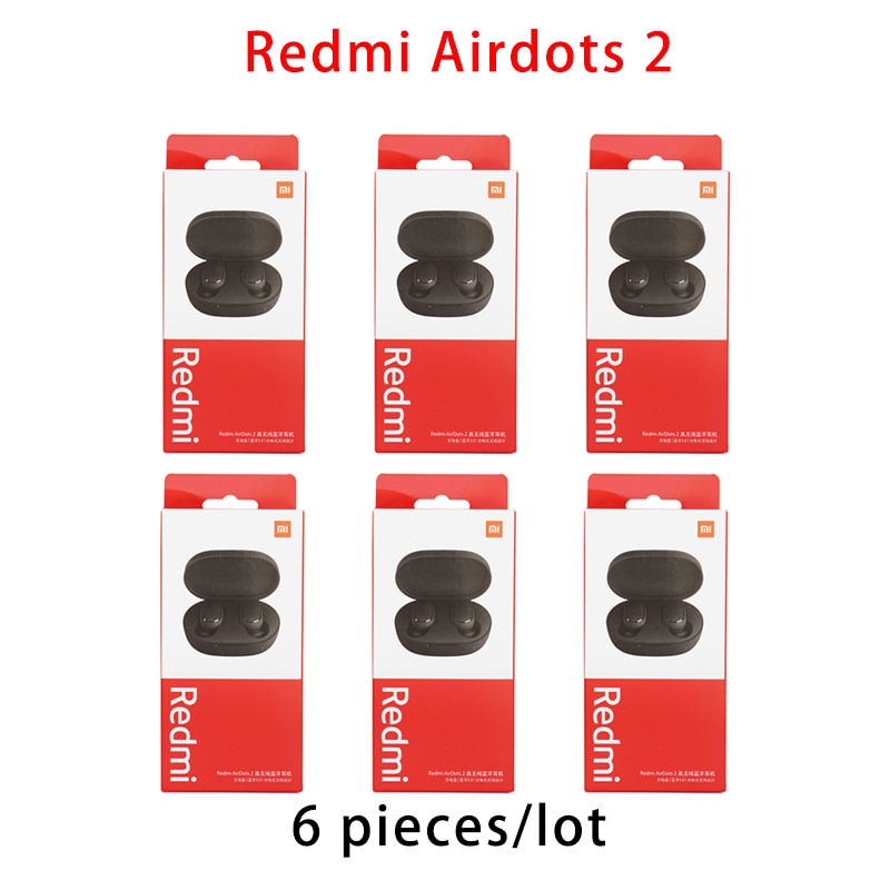 Wholesale3/6/10pcs Xiaomi Redmi Airdots 2 Bluetooth 5.0tws Waterproof Headphones Fone Xiaomi  Earbuds Basic 2  In-Ear Headphones