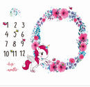 Baby Milestone Background Photo Blanket Infant Photography Backdrop Cloth Kids Photographic Calendar Photo Props Accessories